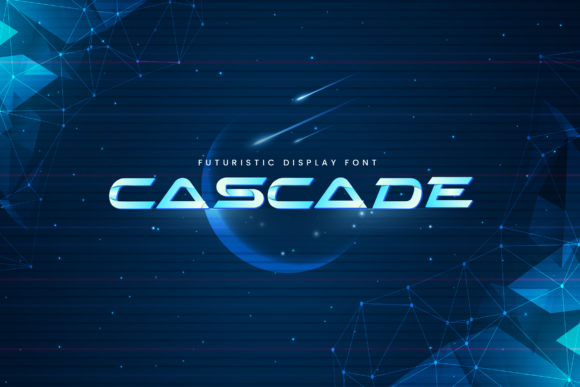Cascade Display Font for Futuristic Editorial Designs