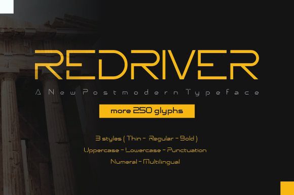 Redriver: A Futuristic Display Font for Bold Campaign Designs