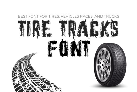 Tire Tracks Display Font for Handmade Creativity